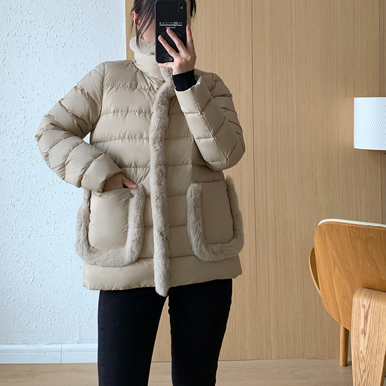 Women's Clothing Seto fur splicing short high end down jacket for women light and thin style atmospheric and elegant new Chinese style new winter_ipsvogv.com