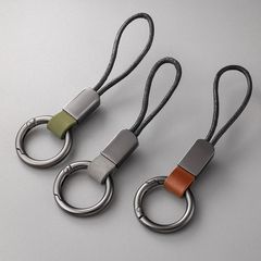 真皮キーホルダー高級DIYフロスト牛革自動車キーホルダー男女共通キーリング小アクセサリーペンダント