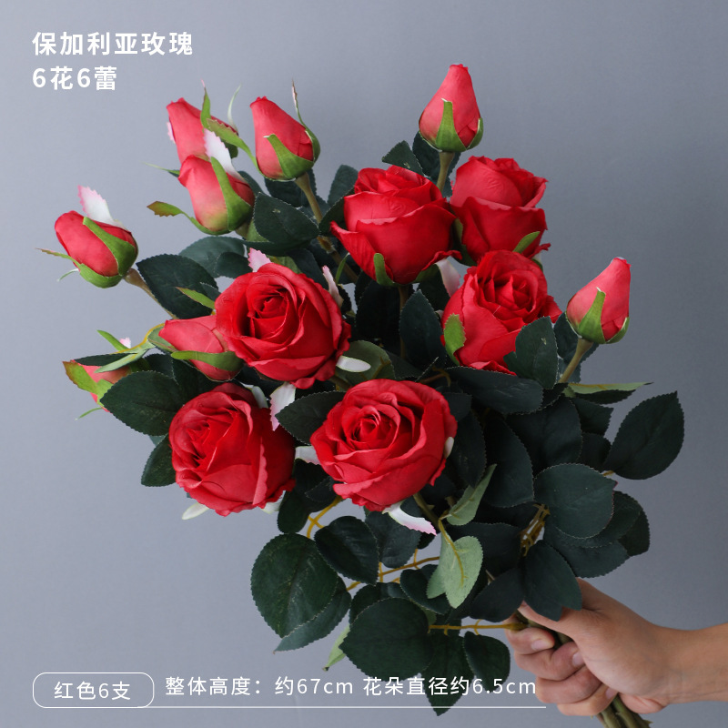 Simulación de flores búlgaras 2 flores de flores de flores de la mesa de comedor ramo de flores de boda pequeño lote de distribución