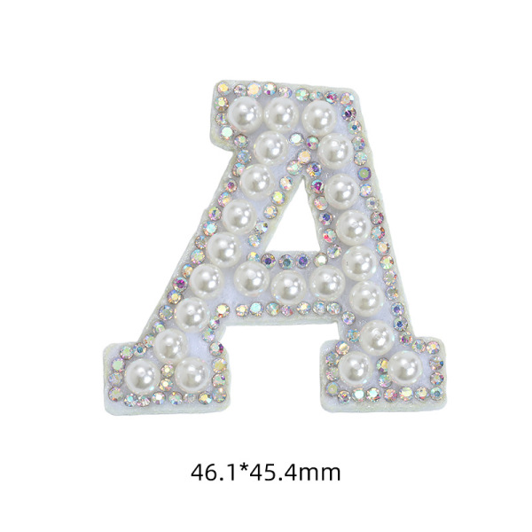 Rhinestone Letters 26 Pieces Pearl Ab Color Hotfix Rhinestone Stickers DIY Clothing Box Decoration Rhinestone Letters DIY Accessories