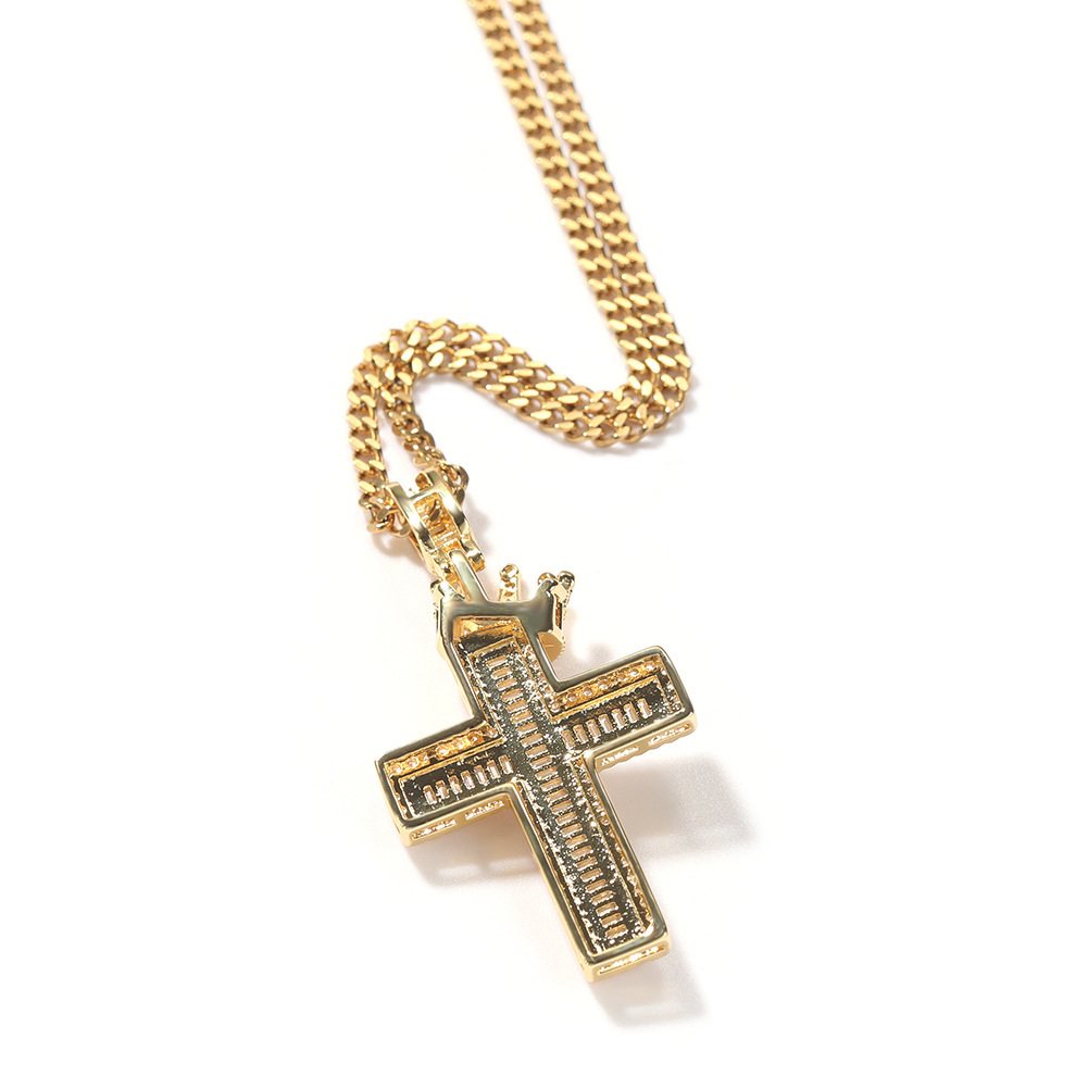 24g Weight Copper Pendant Material Zircon Inlay Material Pendant Necklace Classification 304 Stainless Steel Chain Material Cuban Link Chain Curb Chain, Twisted Rope Chain Chain Type 1 Piece Quantity Casual, Daily, Street Occasion 304 Stainless Steel, Copper Material Cross, Crown Pattern All Seasons Season Men's Gender Inlay Design Hip-Hop, Punk Style Gold, Silver Color Hip-Hop Punk Cross Crown 304 Stainless Steel Copper Inlay Zircon Men's Pendant Necklace Men Pendant Necklaces 15