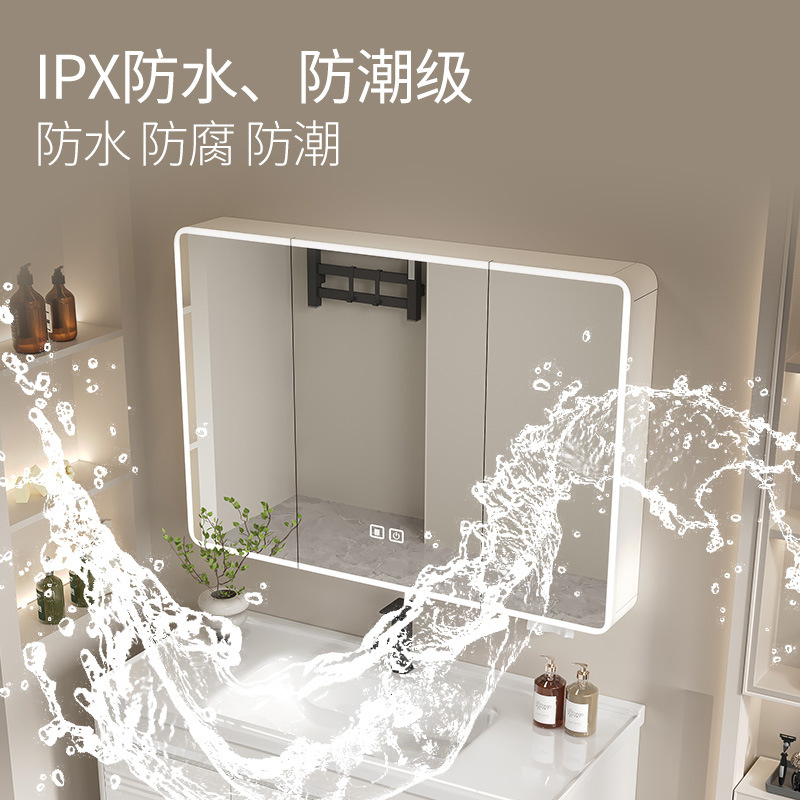 Nuevo gabinete de baño francés, juego de combinación de mesa de lavado, gabinete de baño de acero inoxidable, lavabo integrado de cerámica, lavabo para el hogar