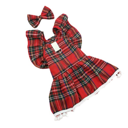 Source Factory Christmas Dog Clothes In Stock Cross-border Pet Christmas Skirts Cat Clothing Christmas Pattern Clothes