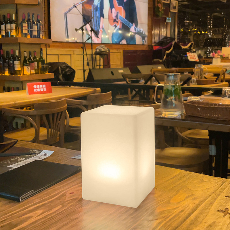 Lámpara de escritorio transfronteriza cuadrada recargable de luz nocturna de la habitación de niños en línea luz de escritorio de protección de ojos de bar limpia luz de atmósfera creativa