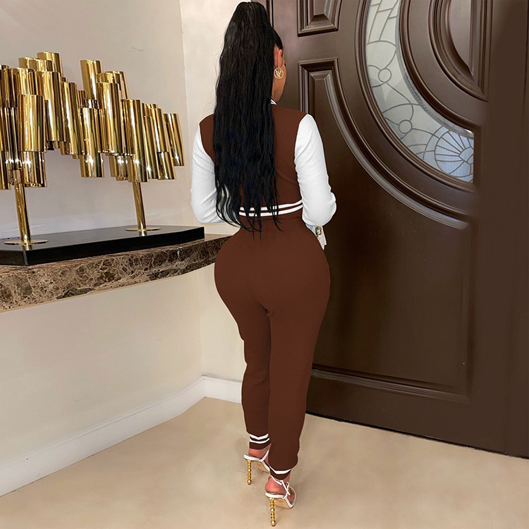 Moterų kelnės baseball uniformos kostiumas su raidėmis sportinis_voghion.com