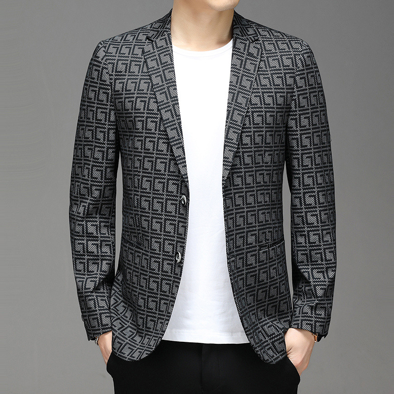 2021 new pattern men's wear coat Korean Edition Self cultivation Youth man 's suit originality printing Men's leisure time suit Manufactor wholesale