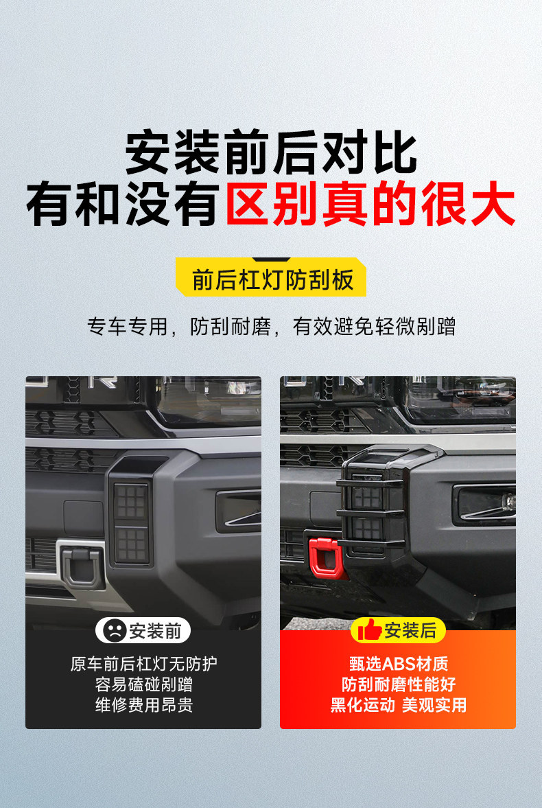 Suitable for Traveler Shanhai T2 Front and Rear Fog Light Frame Trim Strips, Headlight and Taillight Protective Covers, Modified Appearance Accessories