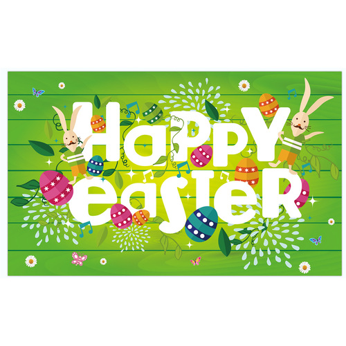 180×110 Cross-border Easter Egg-Themed Background Wall Decor - Wholesale Customizable Polyester Fabric Poster