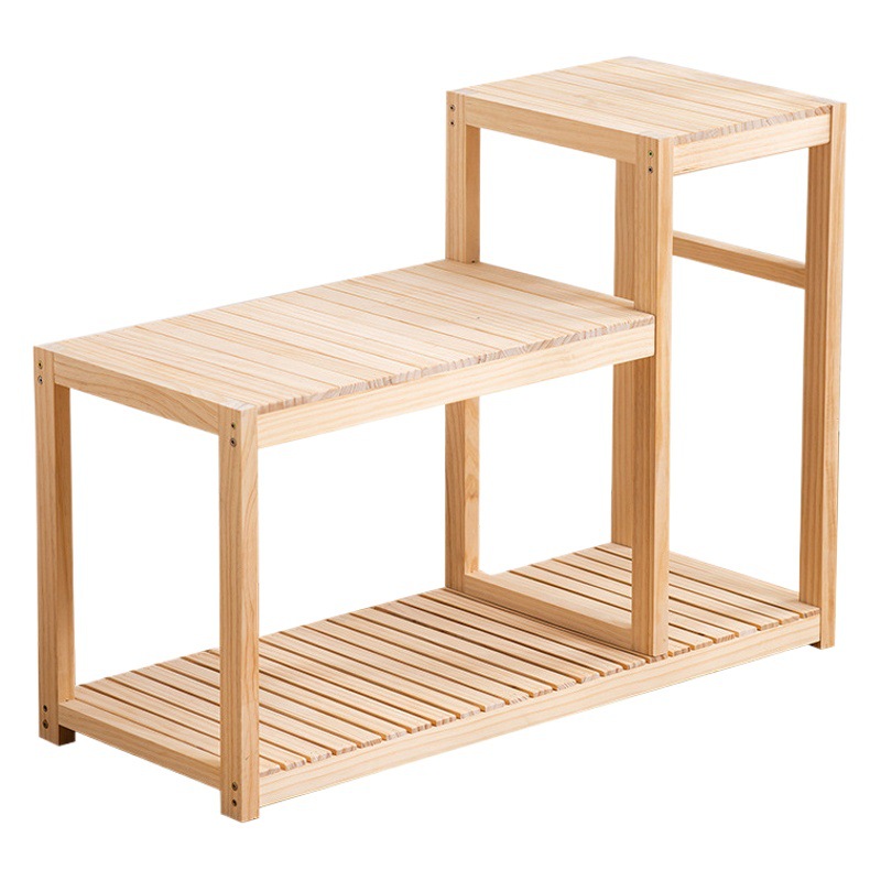 Soporte de flores tanque de peces base integrada combinación de madera maciza hogar multi-capa estante para sala de estar de almacenamiento simple image 1