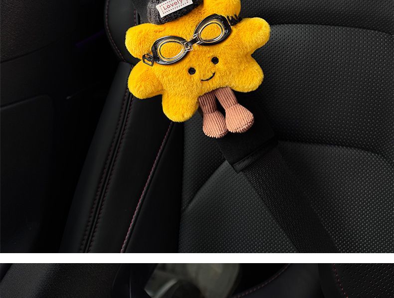 New Style Protective Goggles, Sunflower Lemonade, Seatbelt Shoulder Pads, Decorative Plush Doll, Car Decoration, Anti-Neck Strangulation for Women