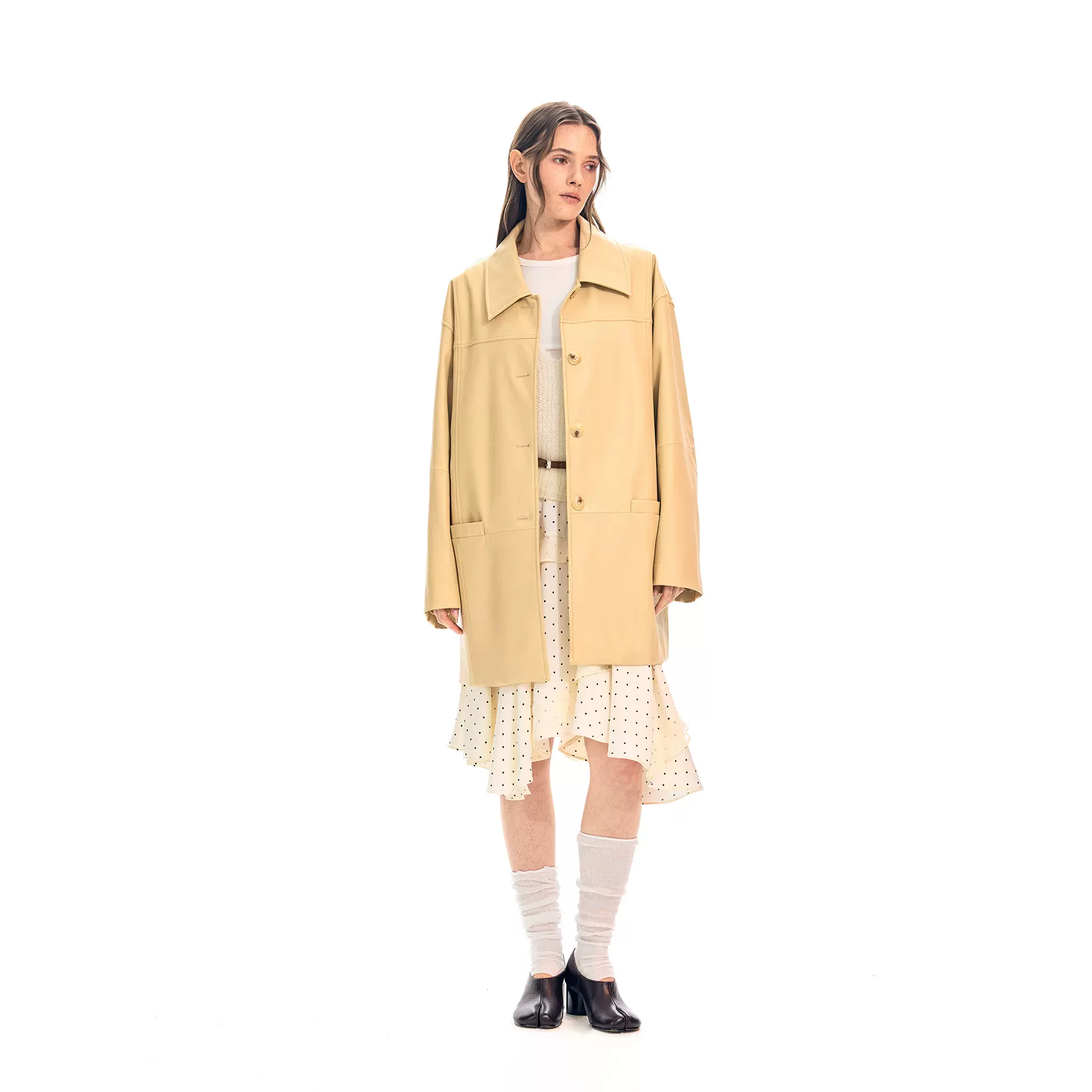 皮衣外套女2026春季新款欧货简约学生气质机车蛋白皮中长款外套潮