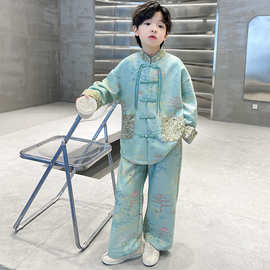 男童汉服套装2024新款儿童装春秋款新中式中国风唐装大童男孩古装