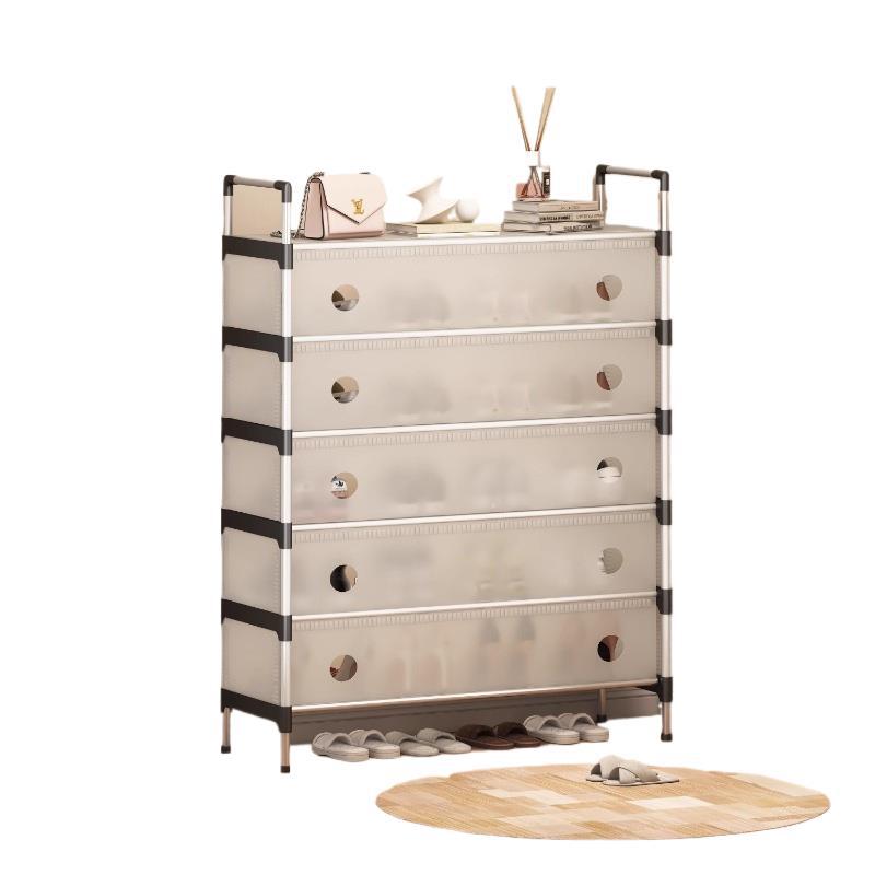 Zapatero simple, a prueba de polvo, zapatero de varias capas para el hogar, montaje, puerta de entrada, dormitorio, casa de alquiler, estante de almacenamiento de gran capacidad