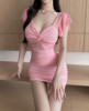 Low cut dress night court foot bath sauna technician work uniform