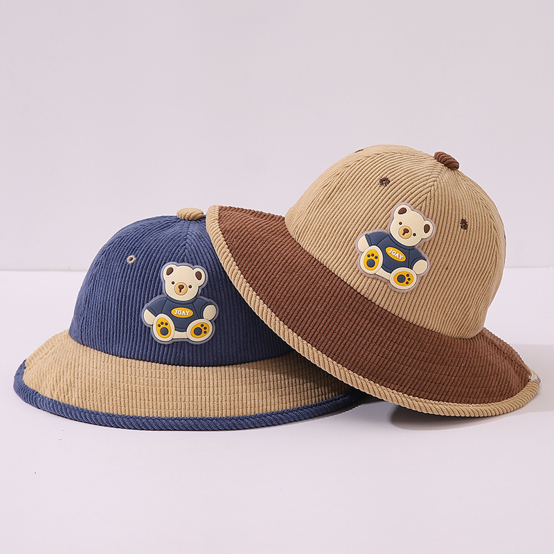 Sombreros infantiles primavera y otoño para niños sombreros pescadores de oso coreano niñas lindas super lindas sombreros de sombreros de som