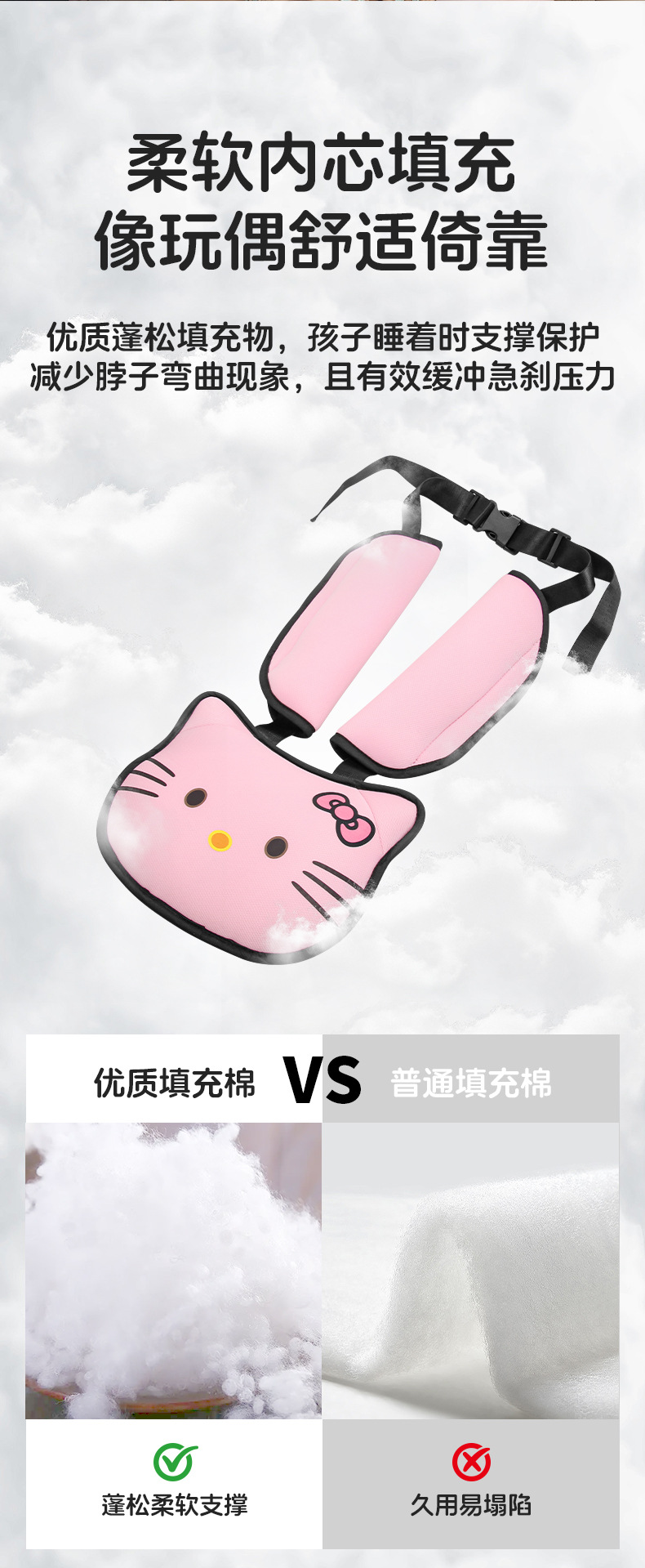 Children's Car Seat Belt Anti-Stranglehold Shoulder Protector Holder for Car Baby Belly Protector Limiter for Sleeping