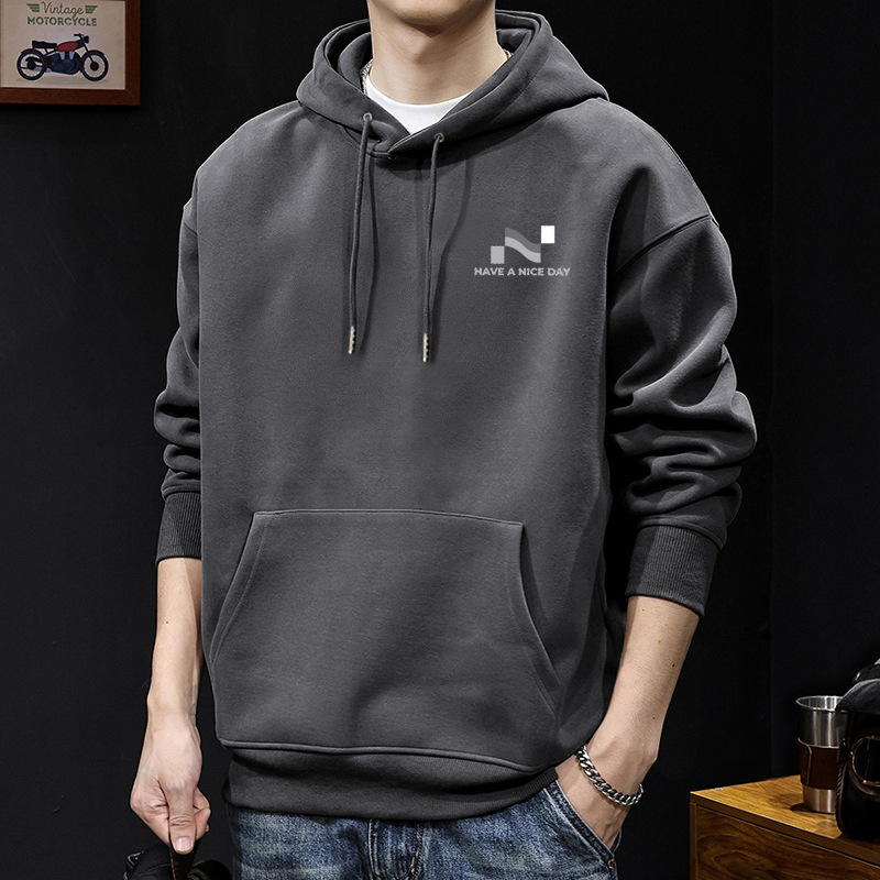 Suéter con capuz gris oscuro Regular - 2498