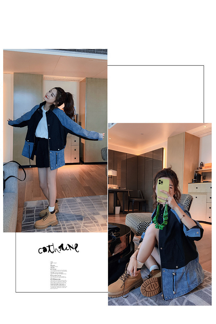Real Shot of 2024 Veste en jean décontractée pour femme au printemps, petite taille, sensation haut de gamme, super beau haut de rue explosif_voghion.com