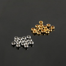 2-4mm银金色珠圆珠光珠手链脚链散珠定位珠手工串珠配件固定珠