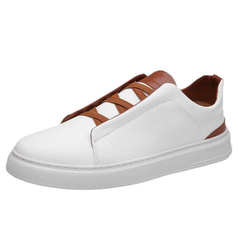 Giày sneaker nam cổ thấp dáng thể thao thoải mái, chống thấm nước, chống trượt, dây thun tiện lợi — 8088 màu đen, 8806 màu trắng, 8806 đen nâu
