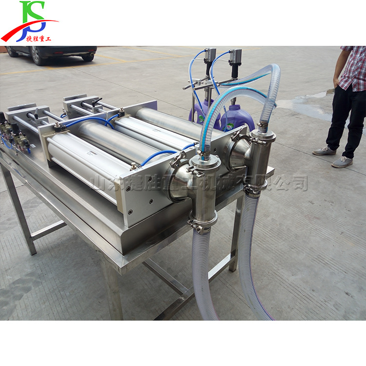 不锈钢气动灌装器 油脂自动化包装机 液体膏体活塞式双头灌装机