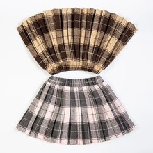 女童百褶裙半身裙春秋冬韩版学院毛呢格子儿童jk制服短裙大裙摆