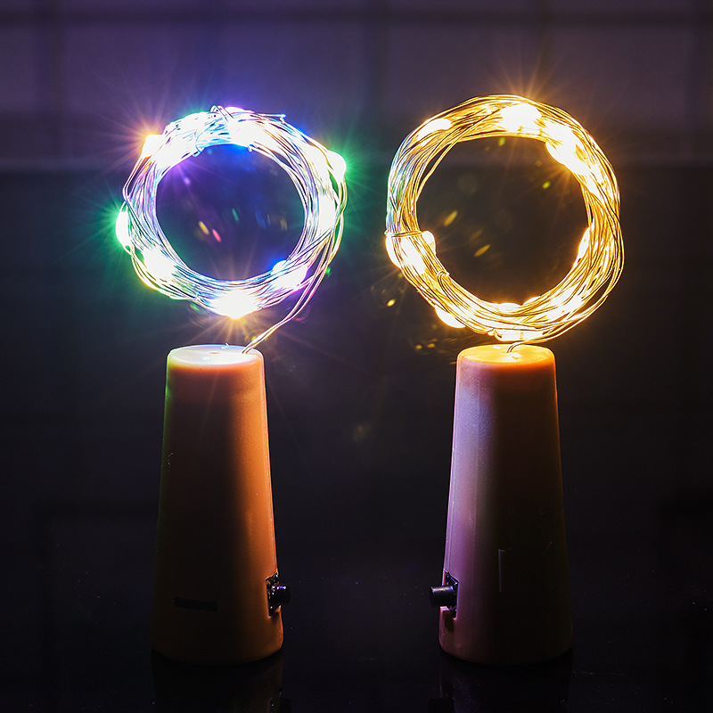 Suministro directo de fábrica LED Barra de luz de alambre de cobre cafetería decoración creativa Vacaciones de Navidad luz decorativa tapón de botella de vino Cadena de luz