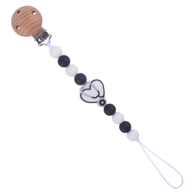 Nuevo bebé suministros de dibujos animados mariposa silicona mordedor calmante bebé DIY mordedura pegamento cadena anti-gota cadena