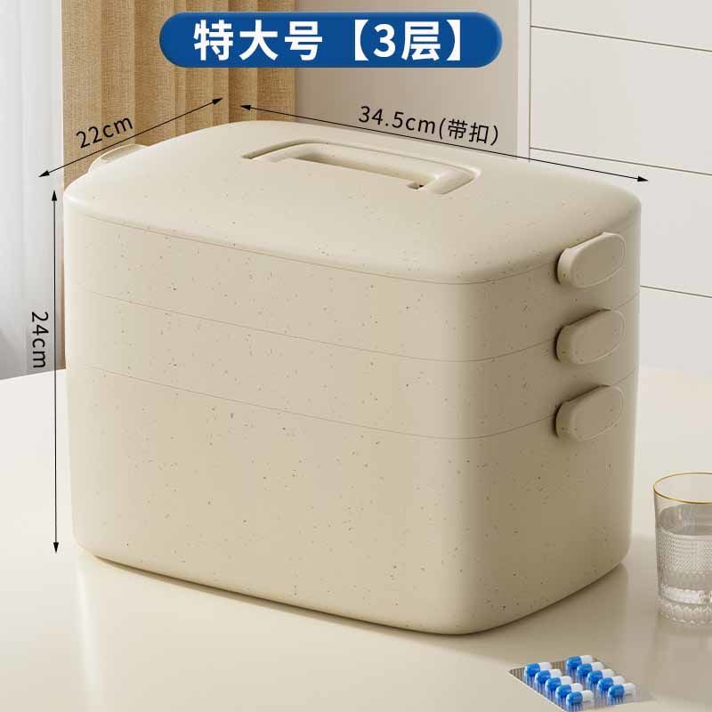 Caja de medicina doméstica gran caja de medicina doméstica caja de almacenamiento de medicamentos multicapa de gran capacidad caja de primeros auxilios portátil de carga de medicamentos image 8