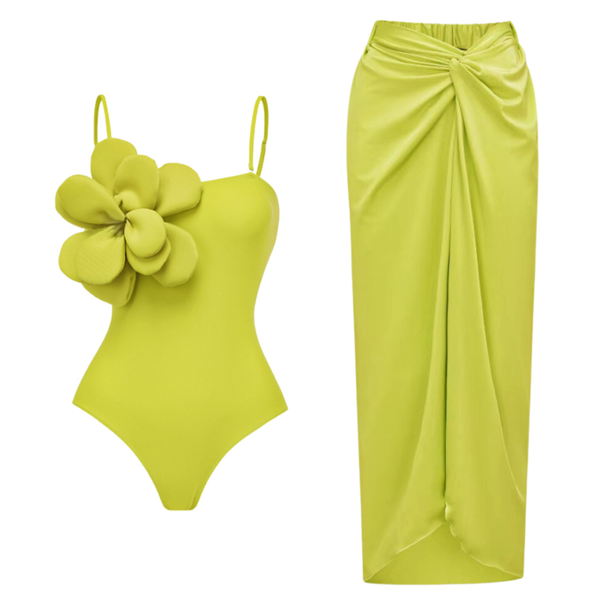 Women's Beach Modern Style Solid Color 2 Pieces Set One Piece Swimwear display picture 1