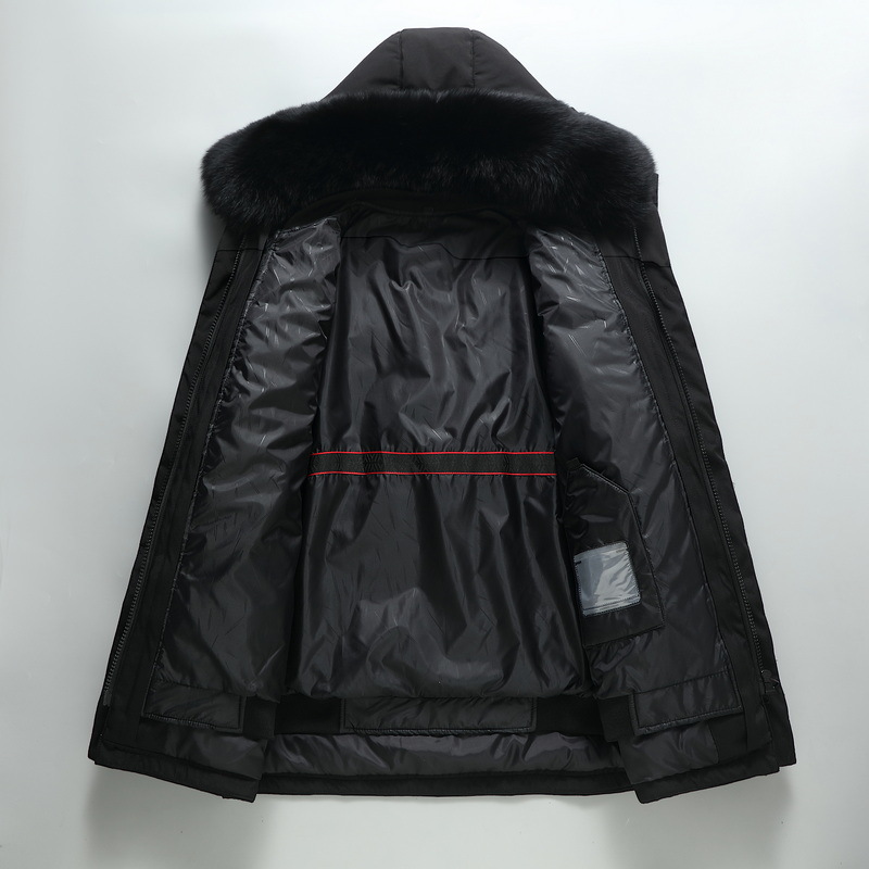 Herrenbekleidung Seiden-Baumwolljacke für Herren, mittellange Papa-Jacke für mittleres und älteres Alter_voghion.com