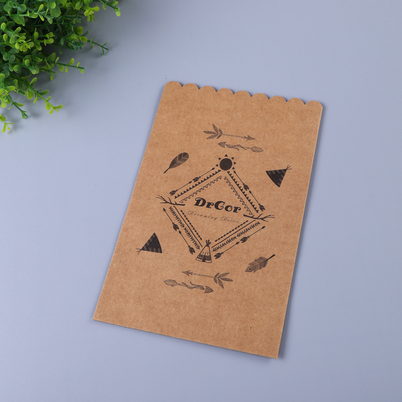 复古牛皮纸捕梦网包装纸袋 波浪花边信封纸袋礼物包装袋印刷丝带