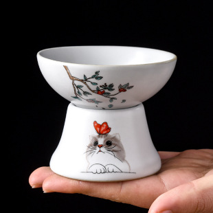 Ru Kiln Creative Tea Leakage Tea Breaking Artifact Household Tea Filter Mesh Ceramic Tea Break Cat Tea Filter Tea Set Accessories