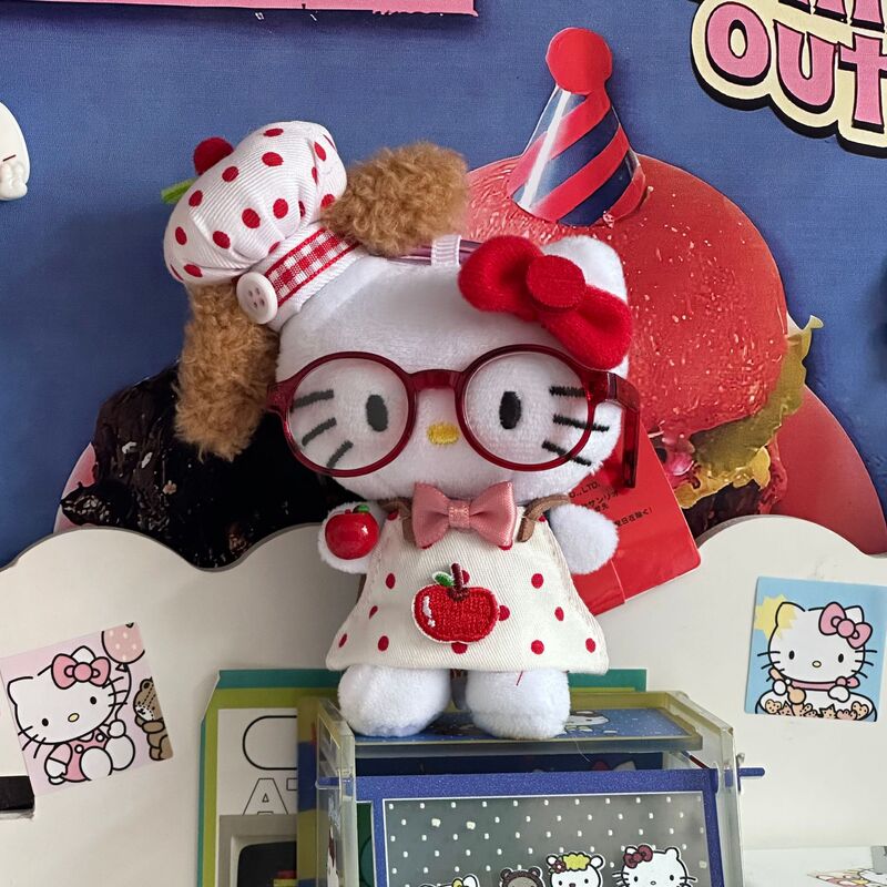 秋季新款格子礼帽kitty公仔钥匙扣星星挂件挂饰包包少女心可爱毛|undefined