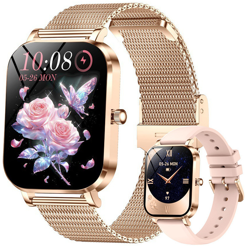 Cross-border new MK90 women's smart watch Bluetooth call ultra-thin sports pedometer waterproof message to remind health