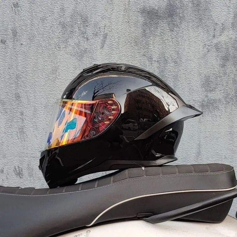 Negro brillante + espejo rojo deslumbrante de visión nocturna