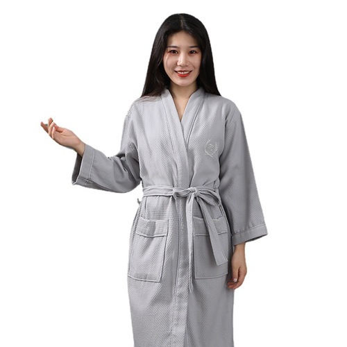 Wholesale 100% Cotton Bath Robe Spring and Summer Thin Full Cotton Unisex Bathrobe Honeycomb Beauty Salon Robe Dropshipping One Piece
