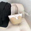 Straw summer shoulder bag for leisure, Korean style, 2023