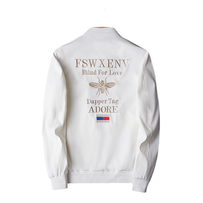 Men's Jacket Little Bee Embroidered Casual Baseball Coat Spring_voghion.com