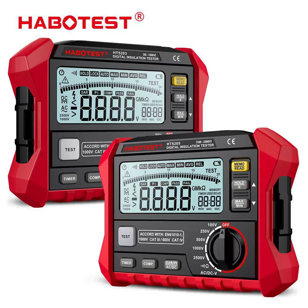 HT5203/5205兆欧表绝缘摇表多量程电阻电压检测  绝缘电阻测试仪