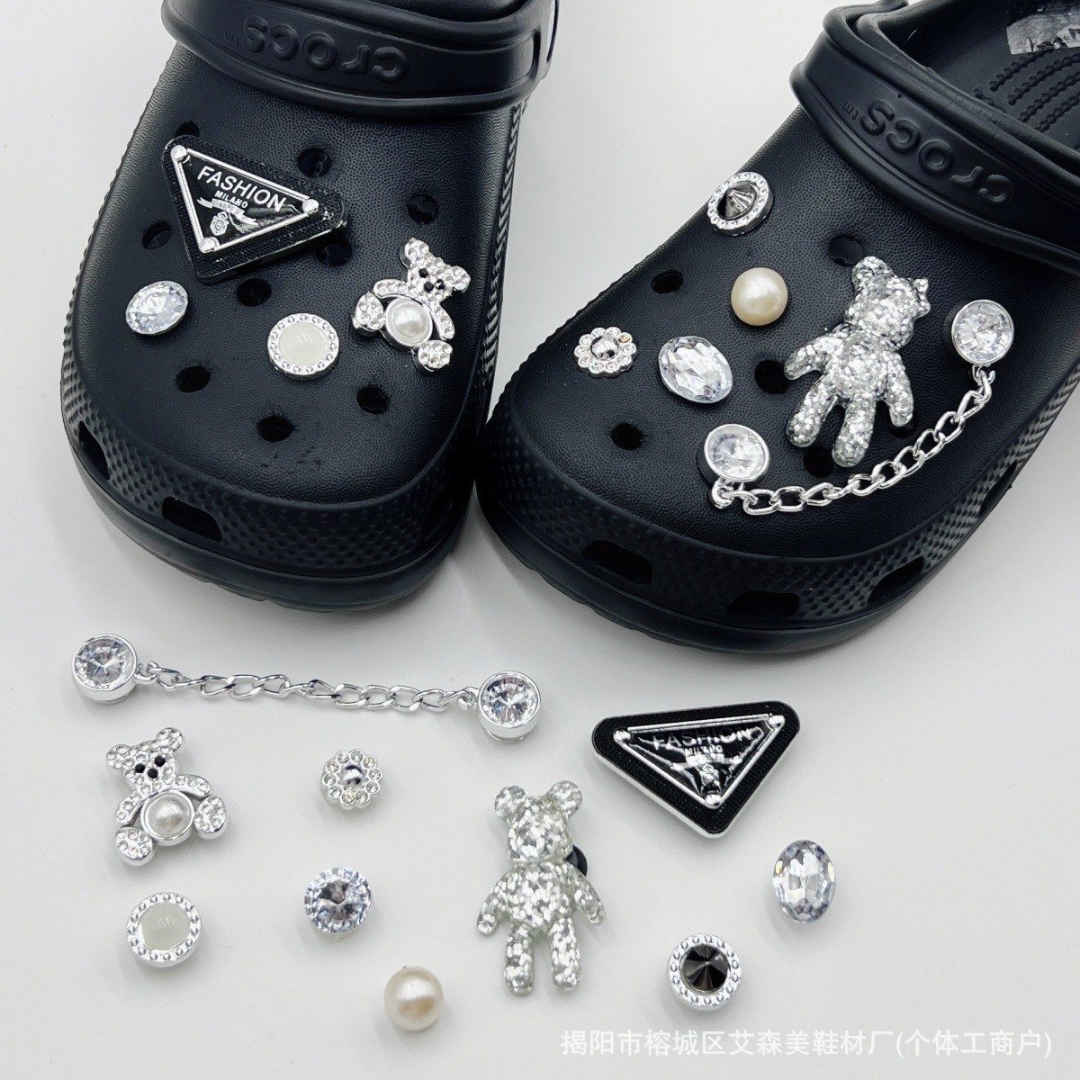Estrellas plateadas ajuste agujero agujero perdido zapatos decorativos accesorios DIY extraíbles accesorios de flores hebillas de zapatos accesorios tridimensionales