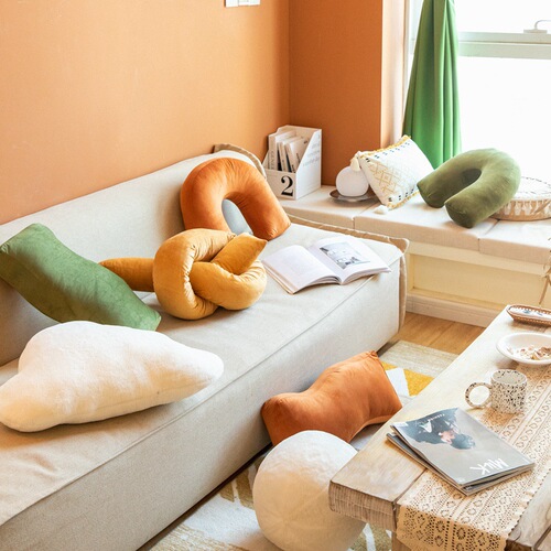 Internet celebrity special-shaped pillow ins style sofa cushion cute bedside velvet living room bay window pillow bed backrest