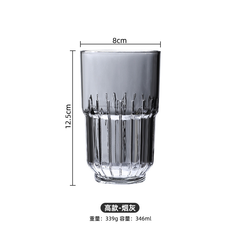 Taza de vidrio resistente al calor taza de café helado taza de bebida taza de soda taza de agua burbujeante taza de jugo de frutas taza de vidrio apilada