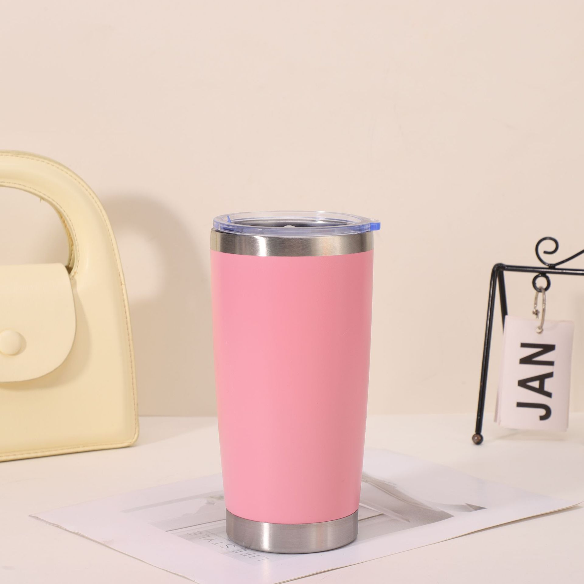 Transfronterizo Amazon de acero inoxidable 20oz taza de automóvil de doble capa de alta capacidad de acero inoxidable pulverizado hielo taza puede imprimir logotipo