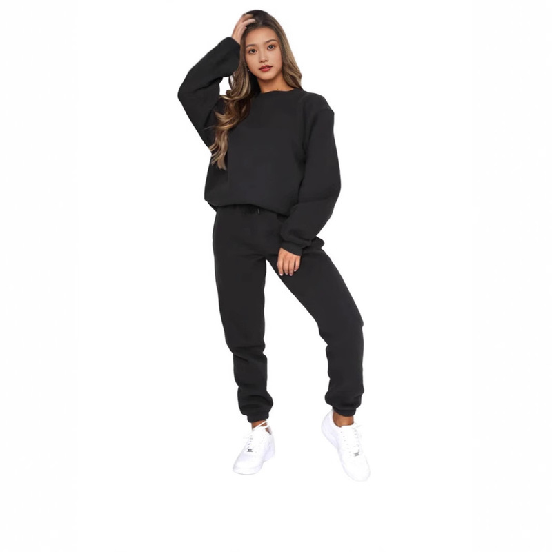 Alo Apparel Solid Color Round Neck Rope-Logo Sweatshirt with Fleece, Fashionable Casual Sweatshirt and Sweatpants Two-Piece Set in Stock Alo Apparel Solid Color Round Neck Rope-Logo Sweatshirt with Fleece, Fashionable Casual Sweatshirt and Sweatpants Two-Piece Set in Stock