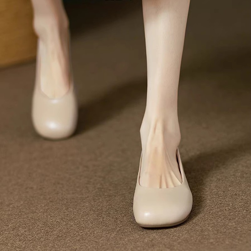 巨柔软真皮平底芭蕾舞单鞋女2025春秋新款百搭舒适圆头浅口奶奶鞋|undefined
