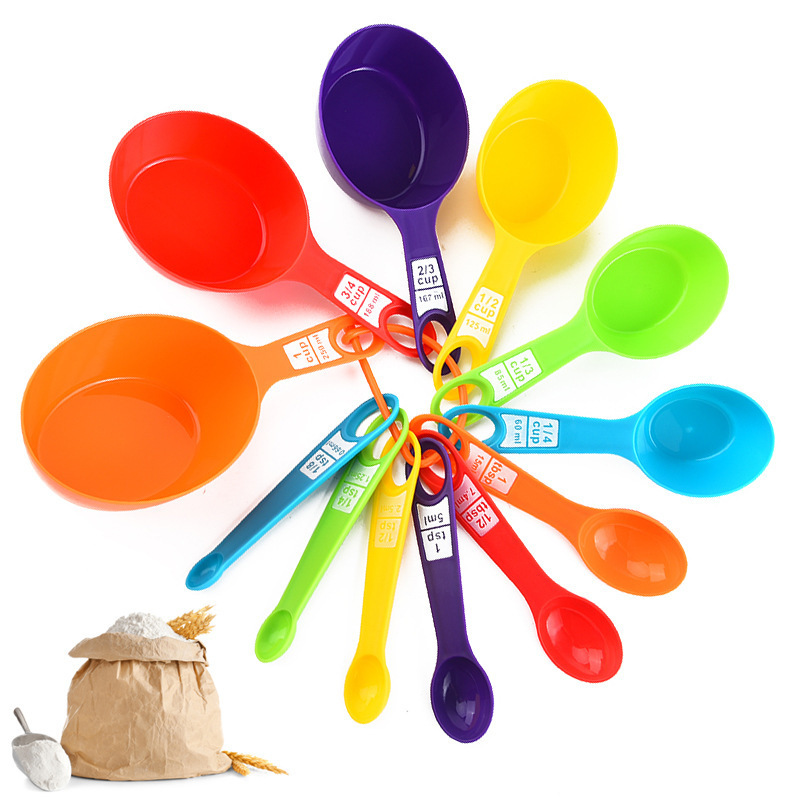跨境12件套量杯量勺塑料量匙套装蛋糕烘焙调料量具DIY工具茶匙勺|undefined