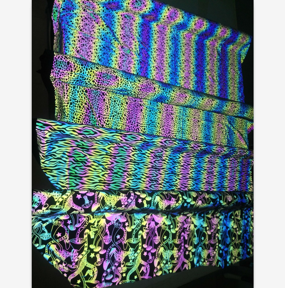 다채로운 레오파드 무늬 스트레치 천