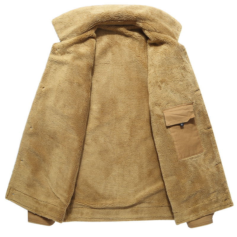 Giacca invernale da uomo in lana di agnello lavata, taglia comoda, calda, dropshipping transfrontaliero_voghion.com