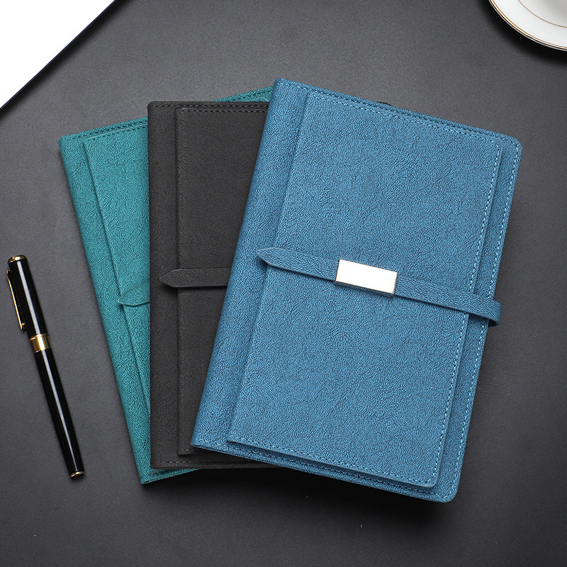 A5 hebilla de negocios tarjeta de visita cuaderno de cuero PU cuaderno de reunión caja de regalo logotipo personalizado